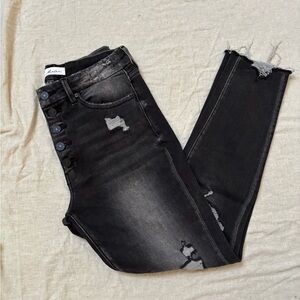 KanCan Charcoal Distressed Skinny Jeans